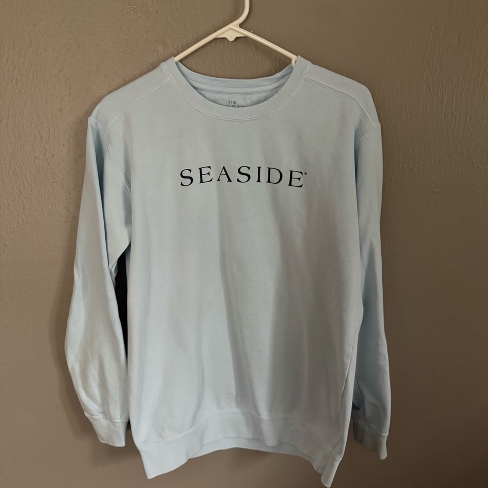 The Seaside Style Graphic Crewneck Sweatshirt Seaside Logo Light Blue Size S